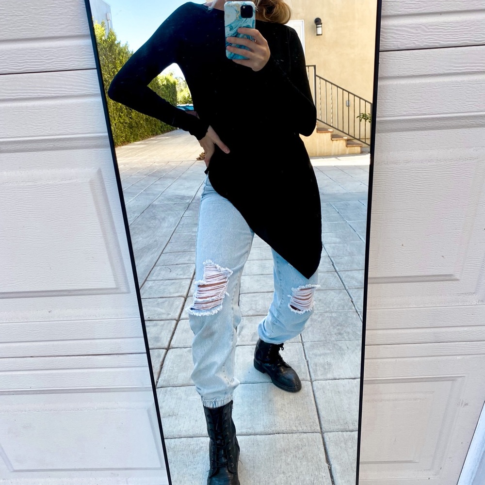 TopShop Black Long Sleeve Top